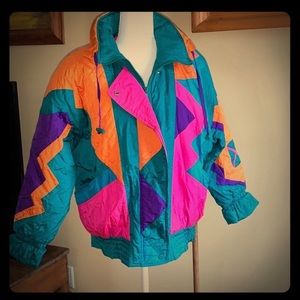 Retro ski jacket! Neon colors!!!!!